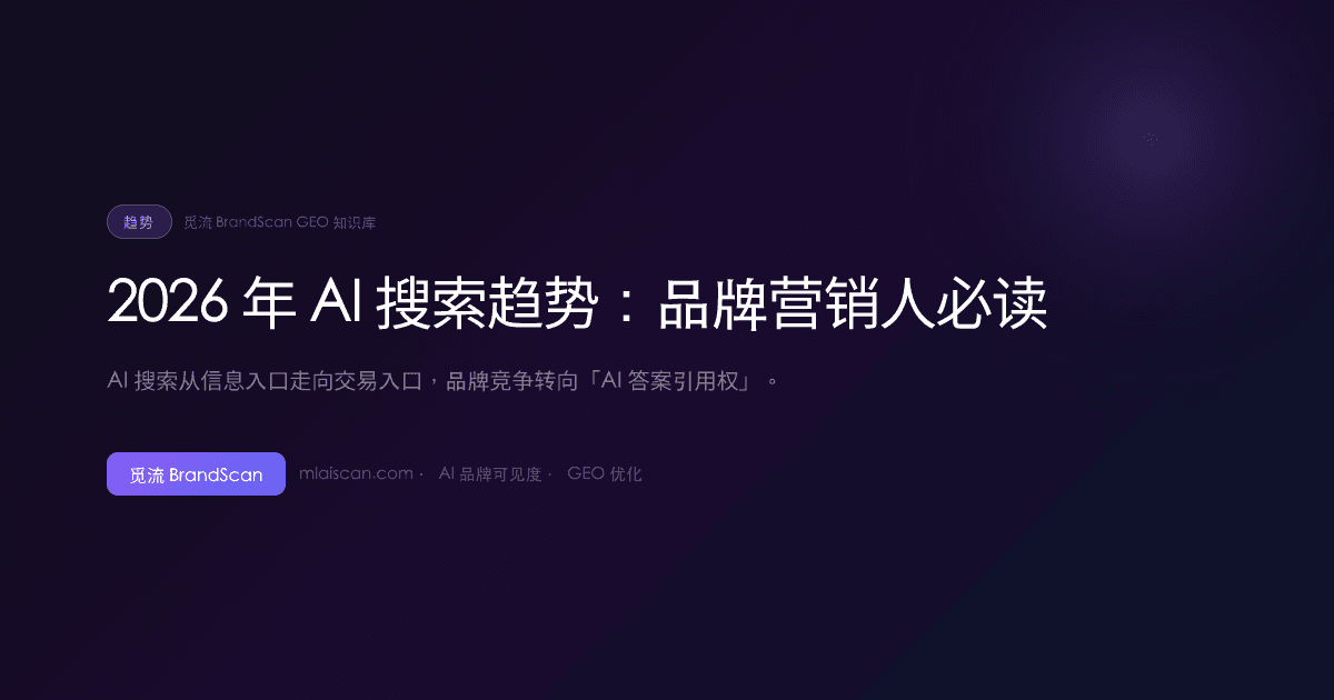 2026 年 AI 搜索趋势：品牌营销人必读
