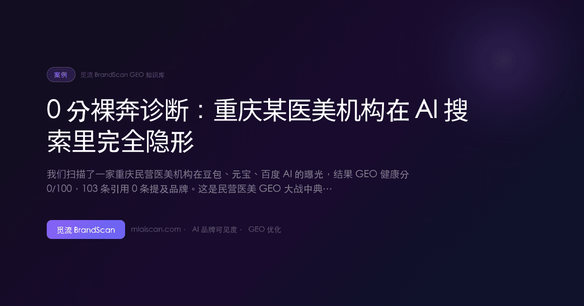 0 分裸奔诊断：重庆某医美机构在 AI 搜索里完全隐形