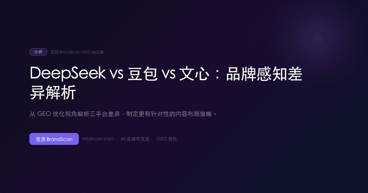 DeepSeek vs 豆包 vs 文心：品牌感知差异解析